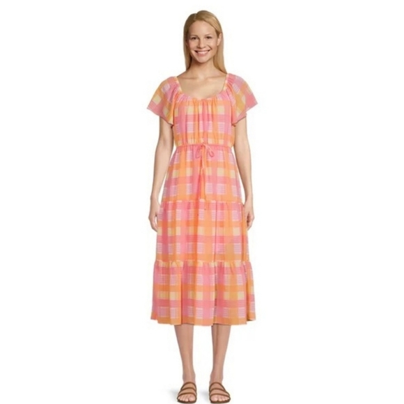 Time and Tru Women's Flutter Sleeve Tiered Dress. Sz, XL - Picture 2 of 11